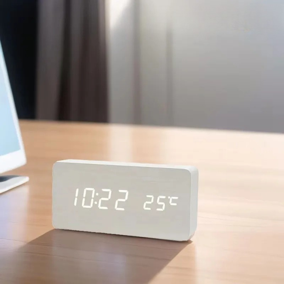 Nordspur | Timberlyte Wood Finish Digital Alarm Clock