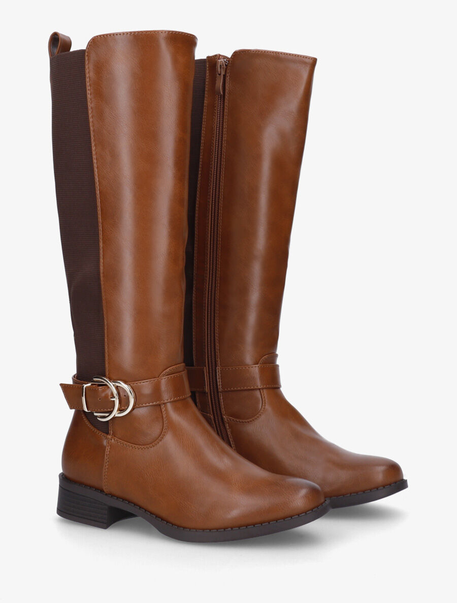 Strapped Block Heel Boots