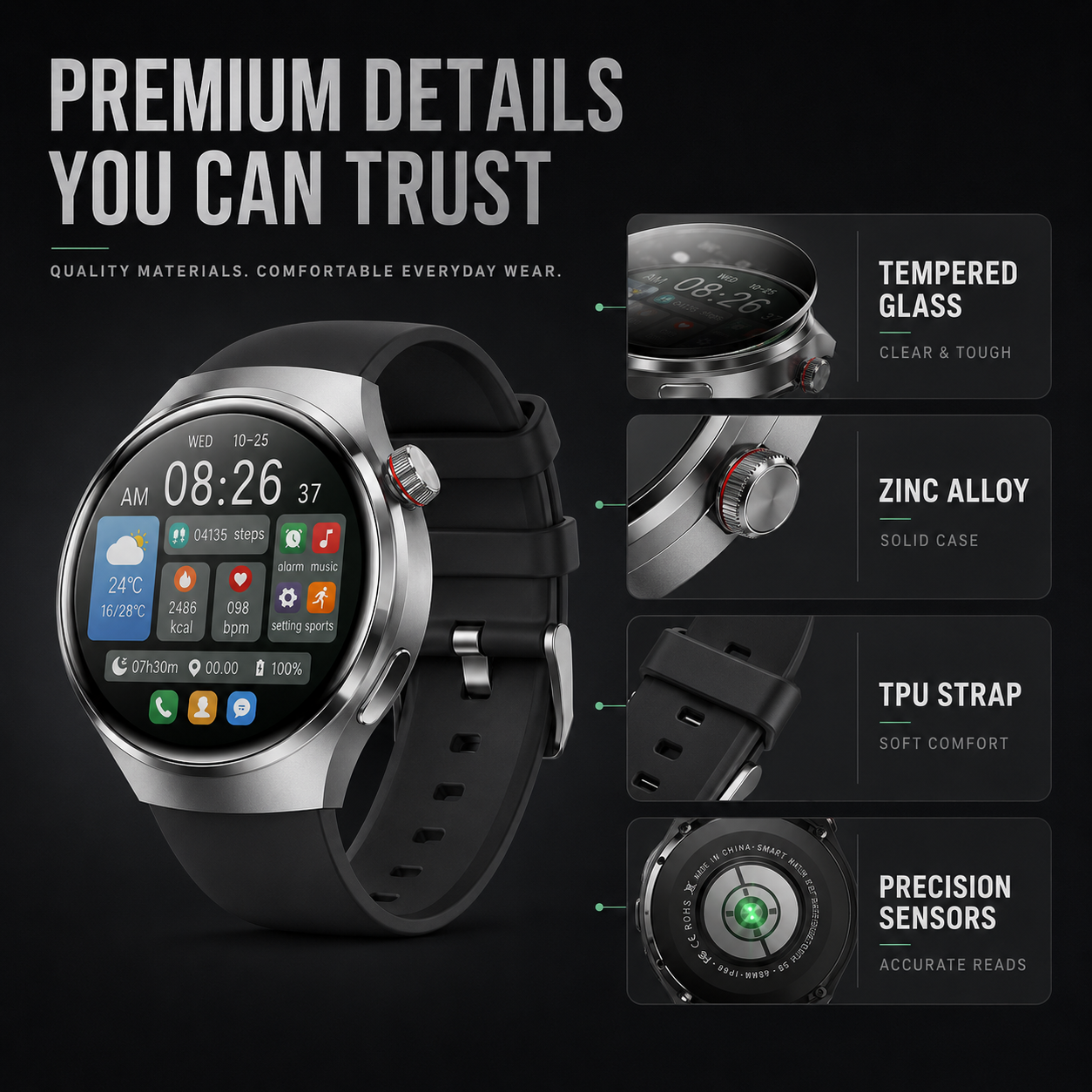Nordspur | Health Smartwatch with Blood Pressure Tracker