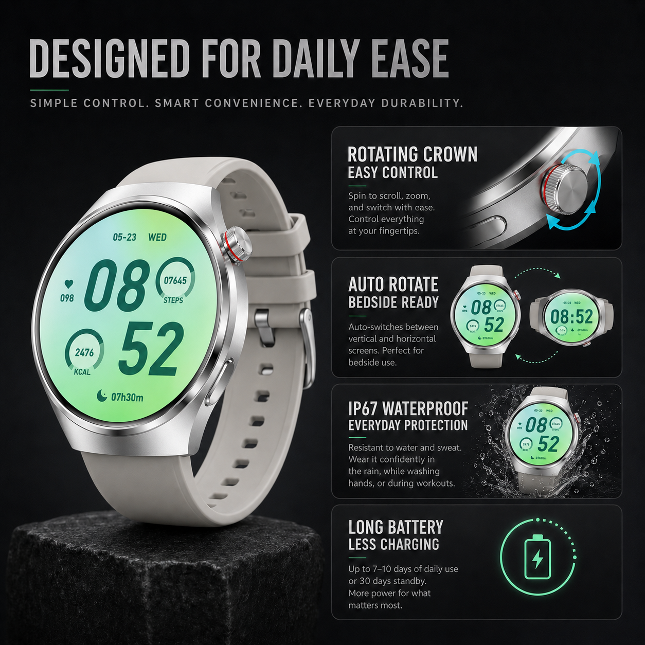 Nordspur | Health Smartwatch with Blood Pressure Tracker