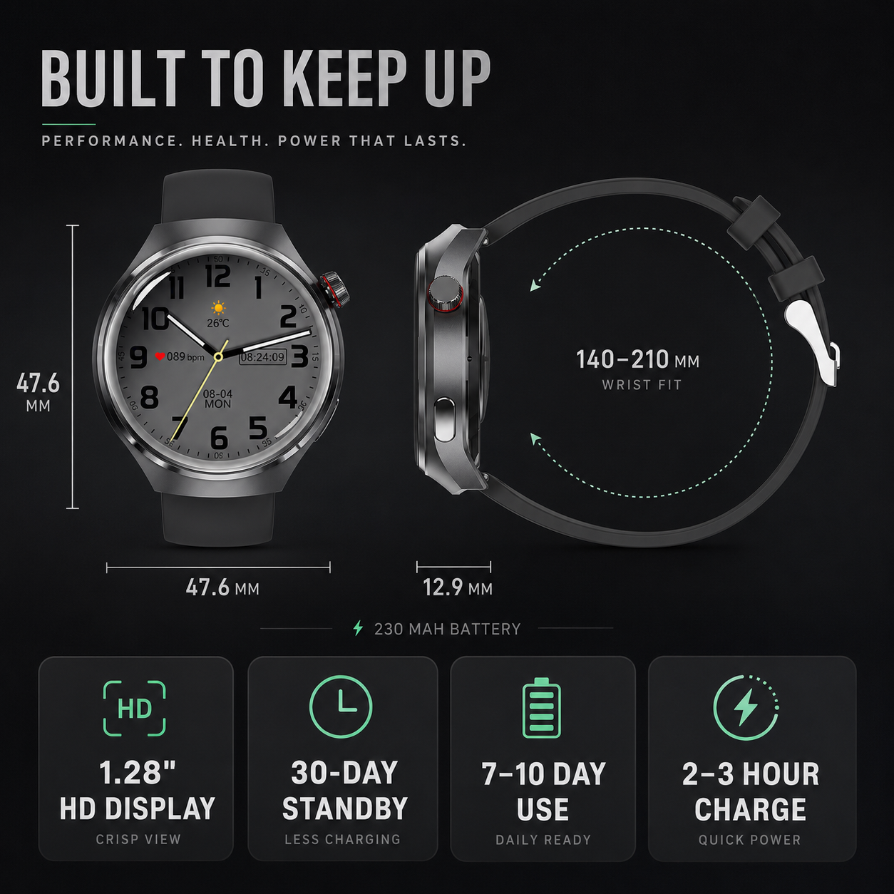 Nordspur | Health Smartwatch with Blood Pressure Tracker