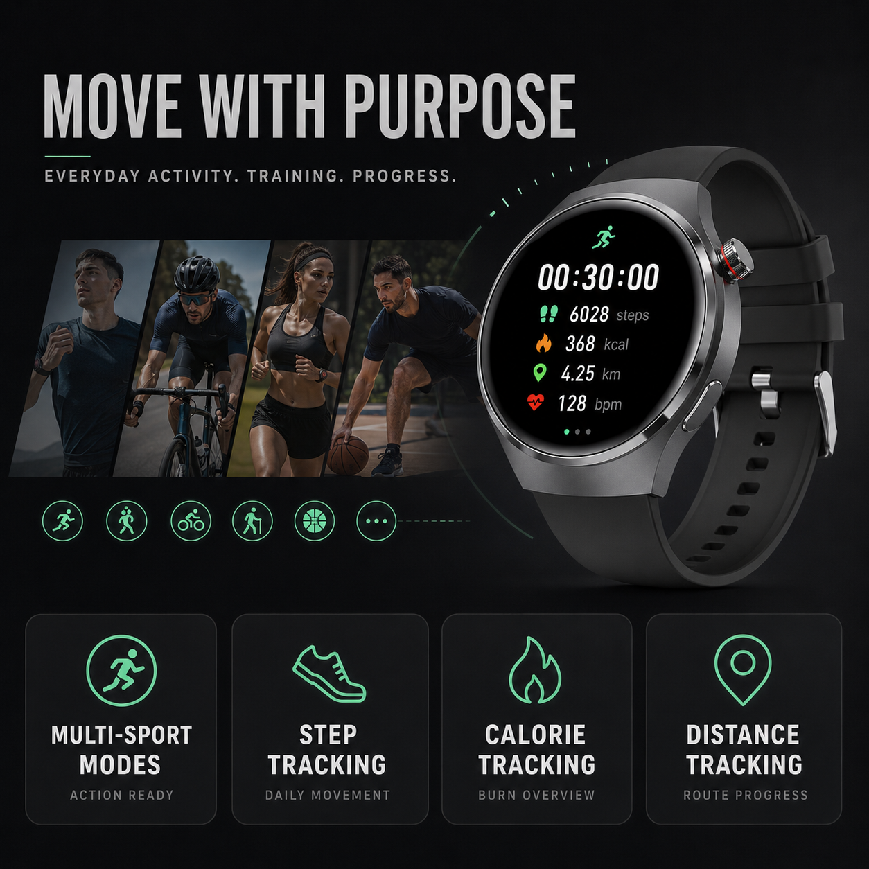 Nordspur | Health Smartwatch with Blood Pressure Tracker