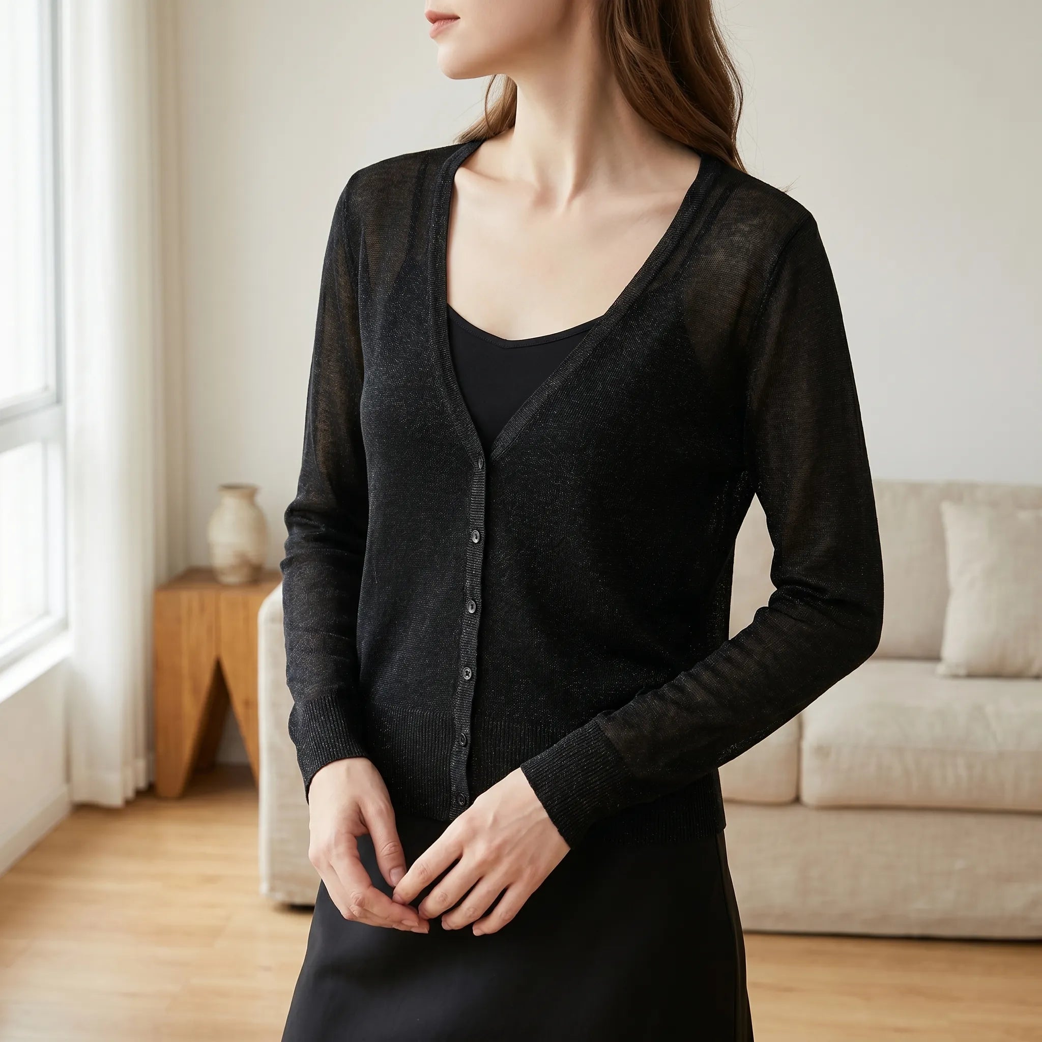 Nordspur | Aeralis Semi-Sheer Cropped Cardigan