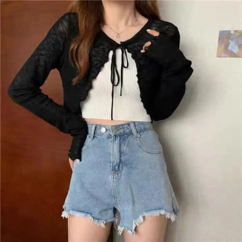 Nordspur | Aeriya Cropped Thin Knit Cardigan