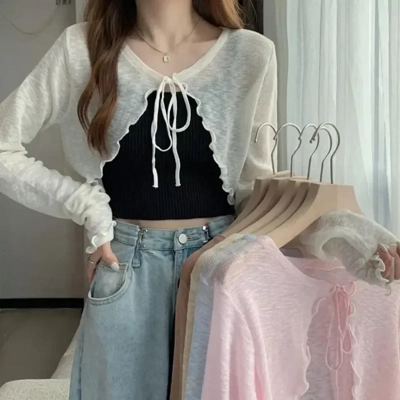 Nordspur | Aeriya Cropped Thin Knit Cardigan