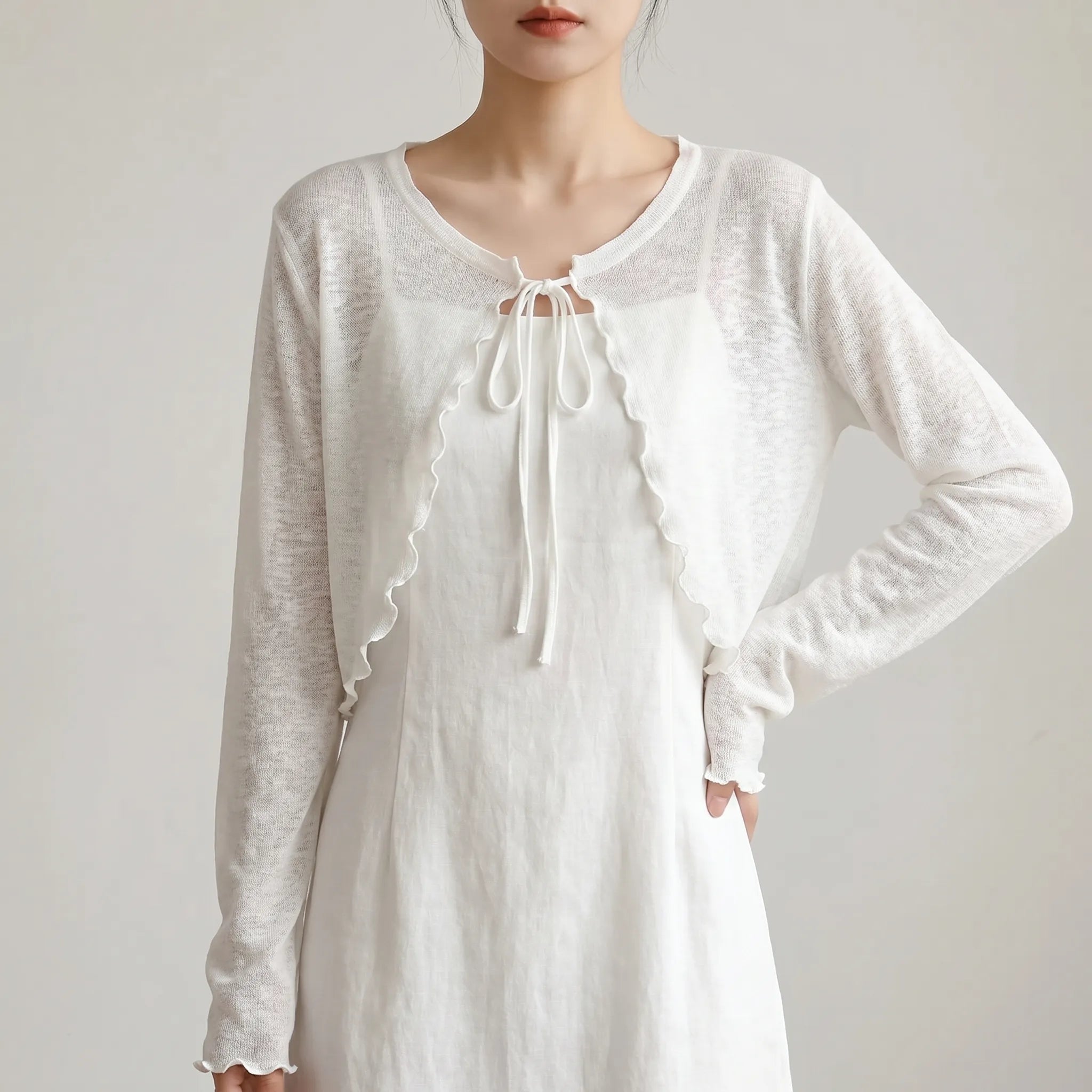 Nordspur | Aeriya Cropped Thin Knit Cardigan