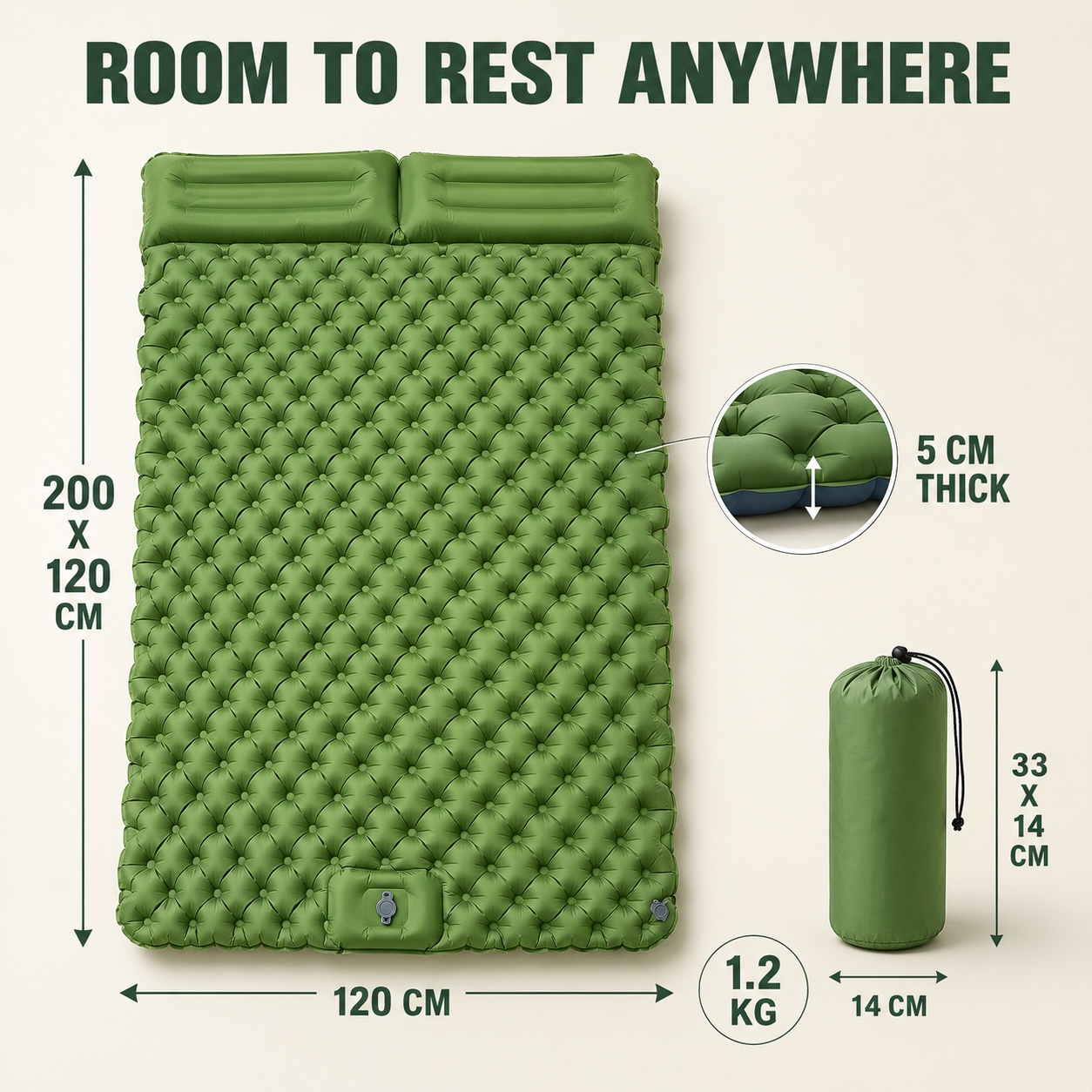 Nordspur | Aerolaze Inflatable Double Camping Mat