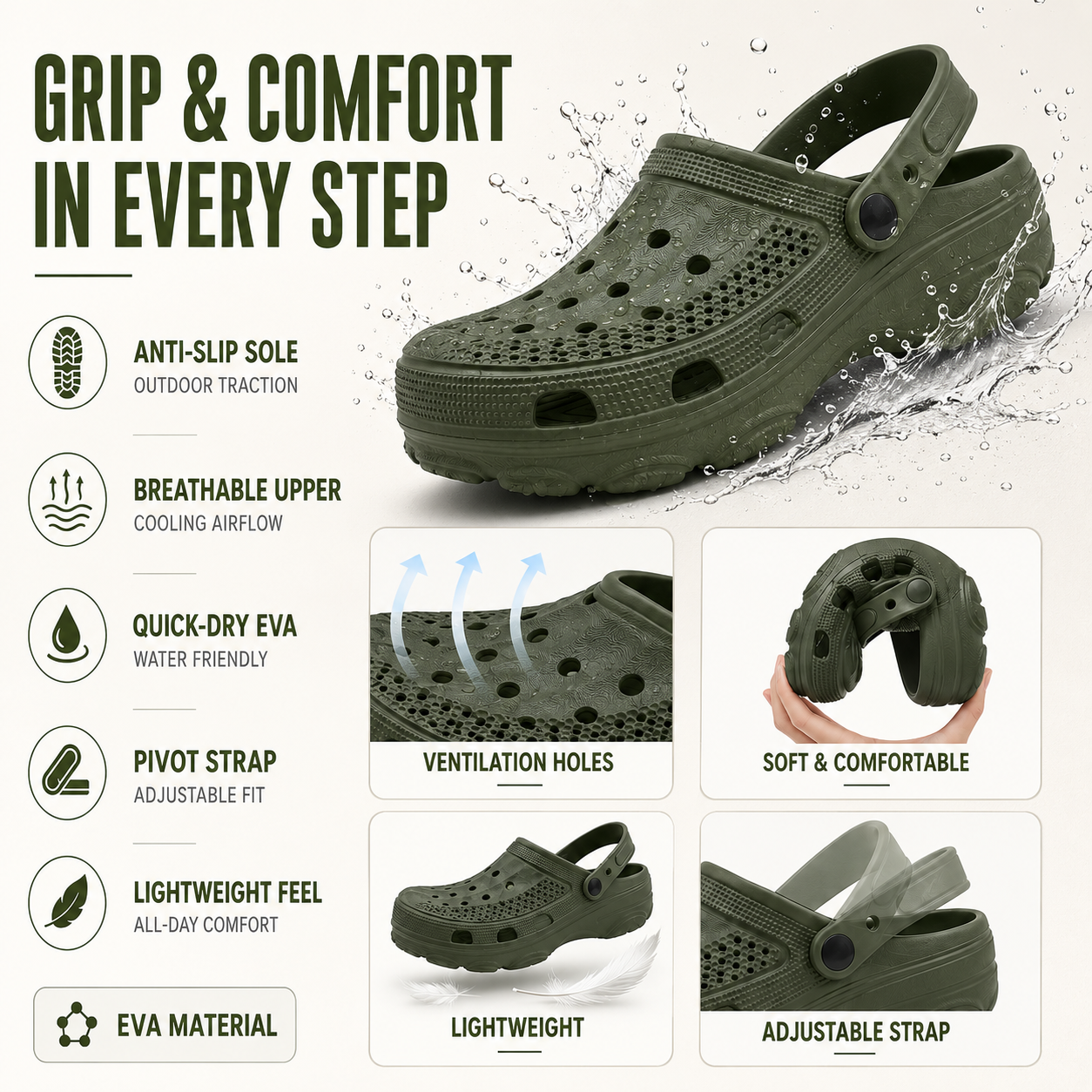 Nordspur | Aerostride Men's Breathable Garden Clogs