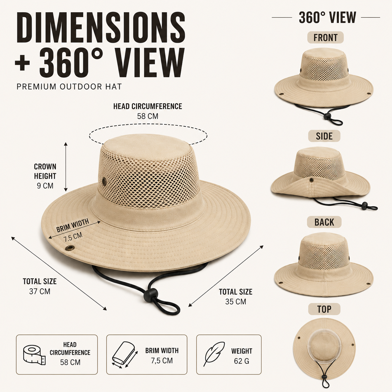 Nordspur | Aerovent Wide Brim Mesh Hat
