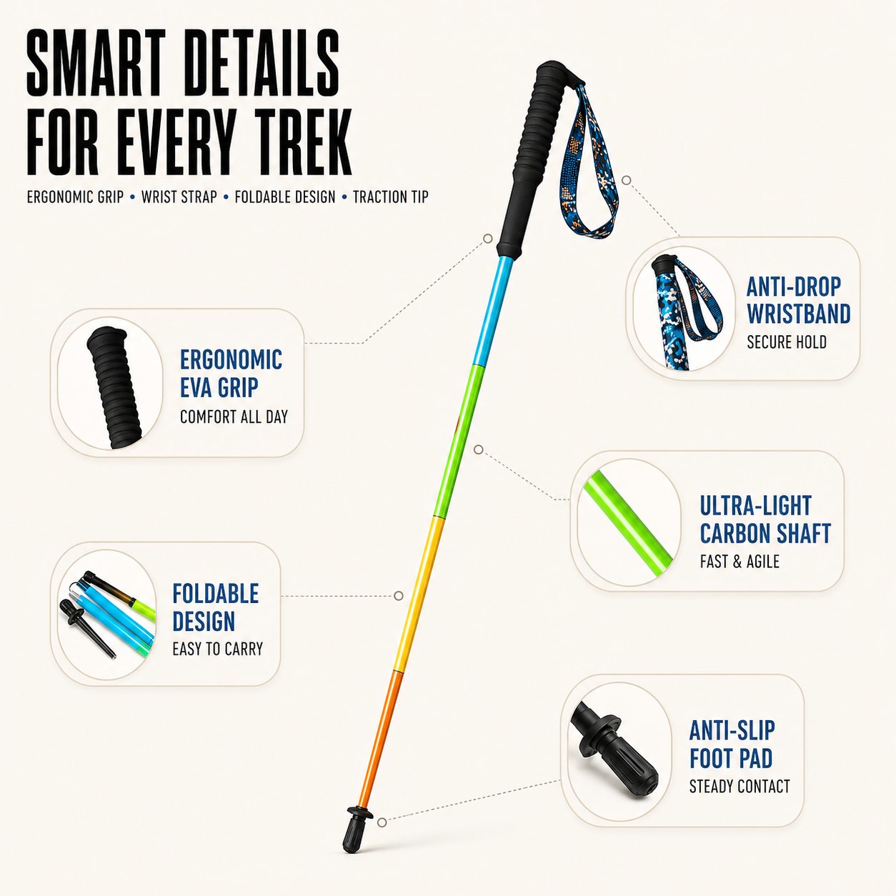 Nordspur | AllumStride Ultra Light Aluminum Trekking Pole