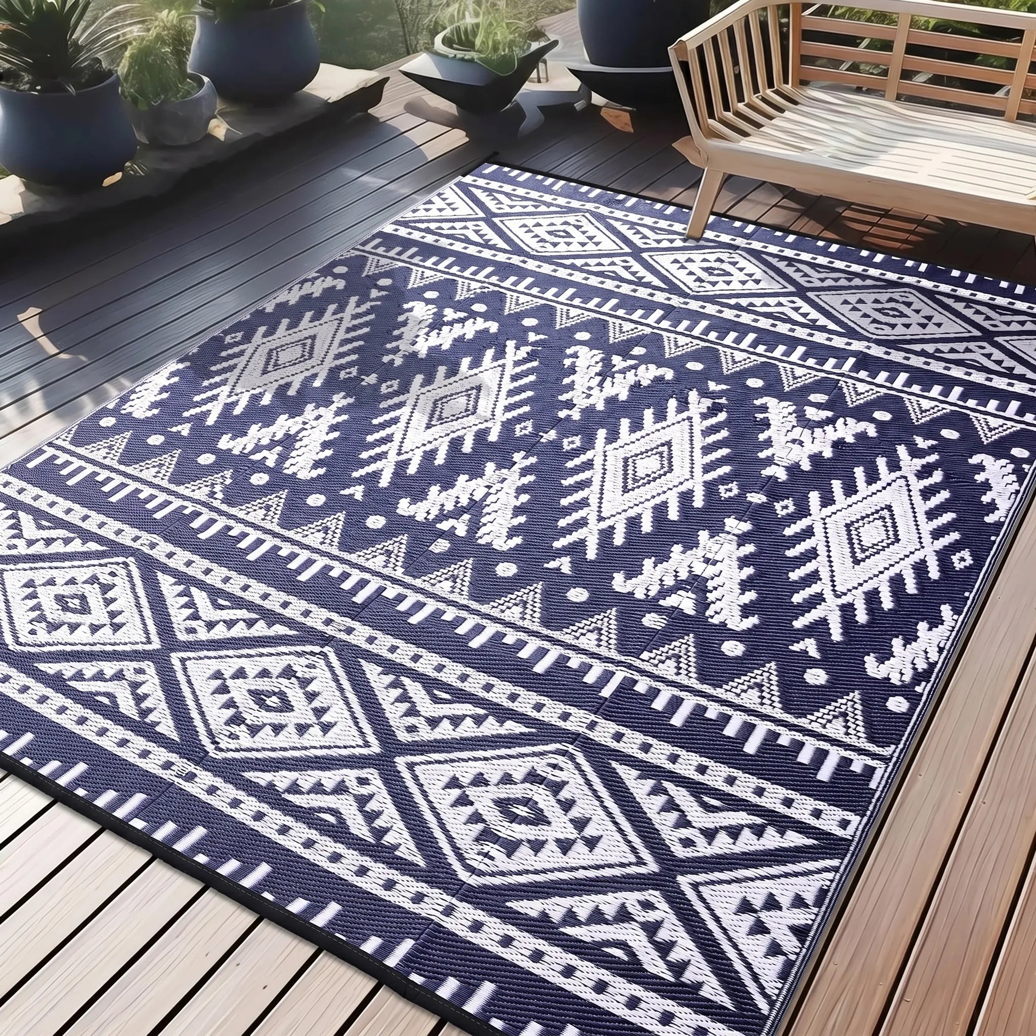 Nordspur | Alvoria Reversible Geometric Outdoor Rug