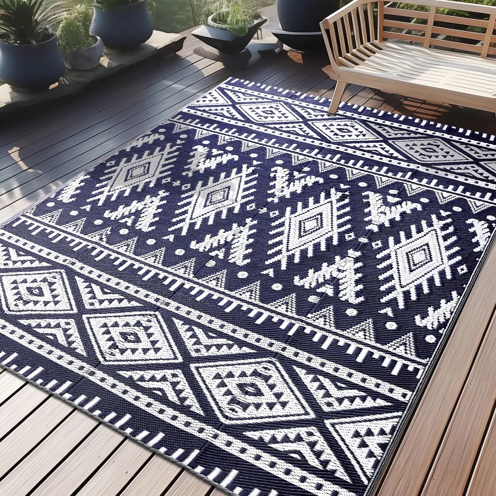 Nordspur | Alvoria Reversible Geometric Outdoor Rug