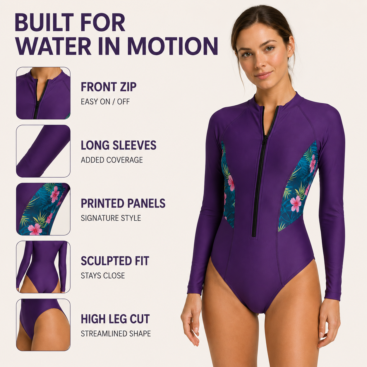 Nordspur | Aqualora Long Sleeve One Piece Swimsuit