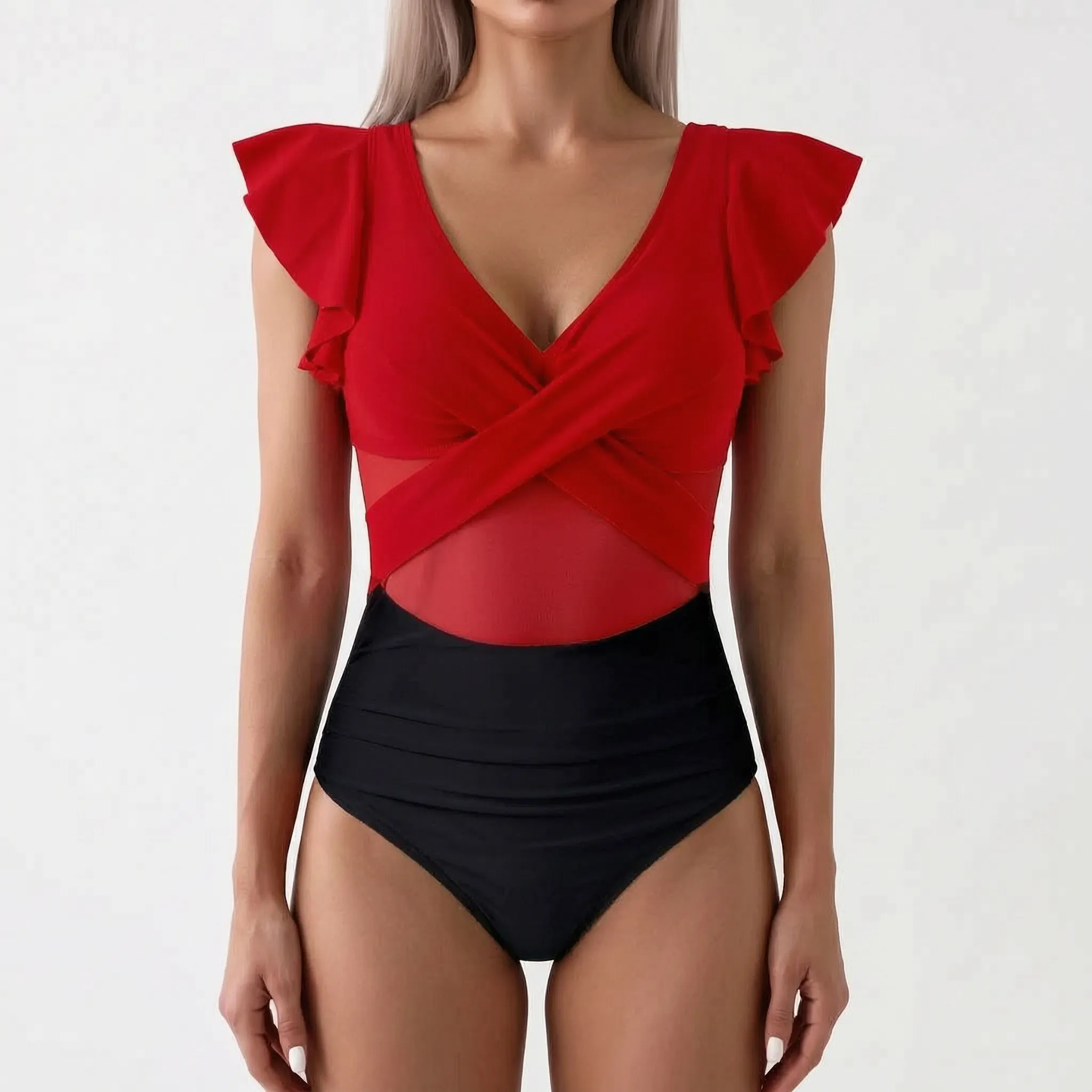 Nordspur | Aqualuna V-Neck Ruched One-Piece Swimsuit