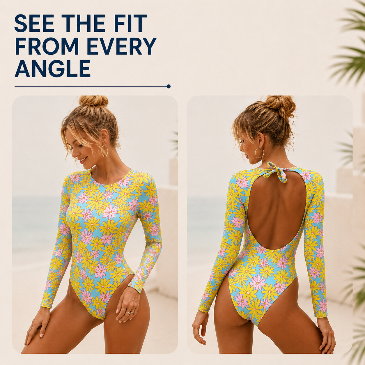 Nordspur | Aquarellee Long Sleeve One Piece Swimsuit