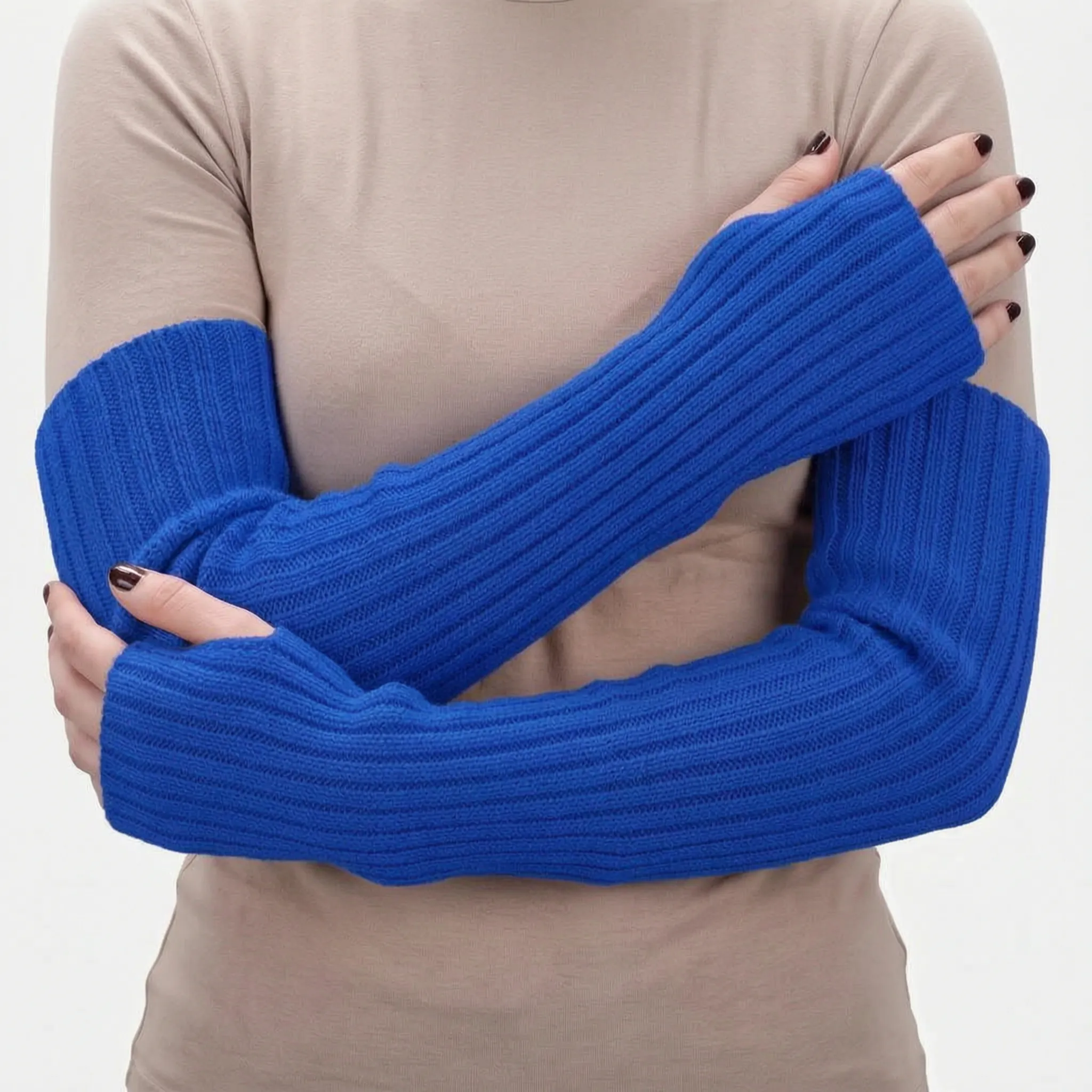 Nordspur | ArmHugs Long Ribbed Knit Fingerless Gloves