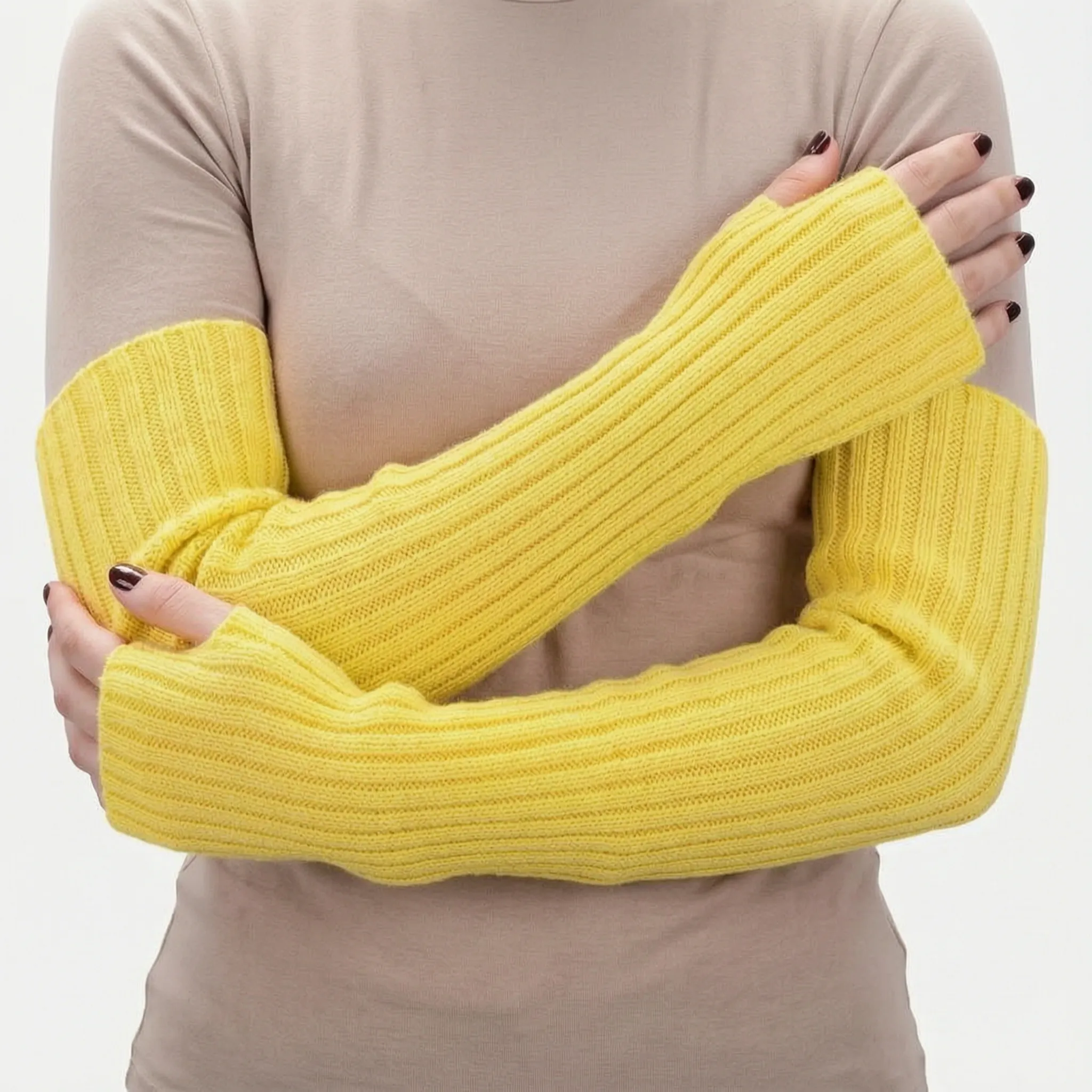 Nordspur | ArmHugs Long Ribbed Knit Fingerless Gloves