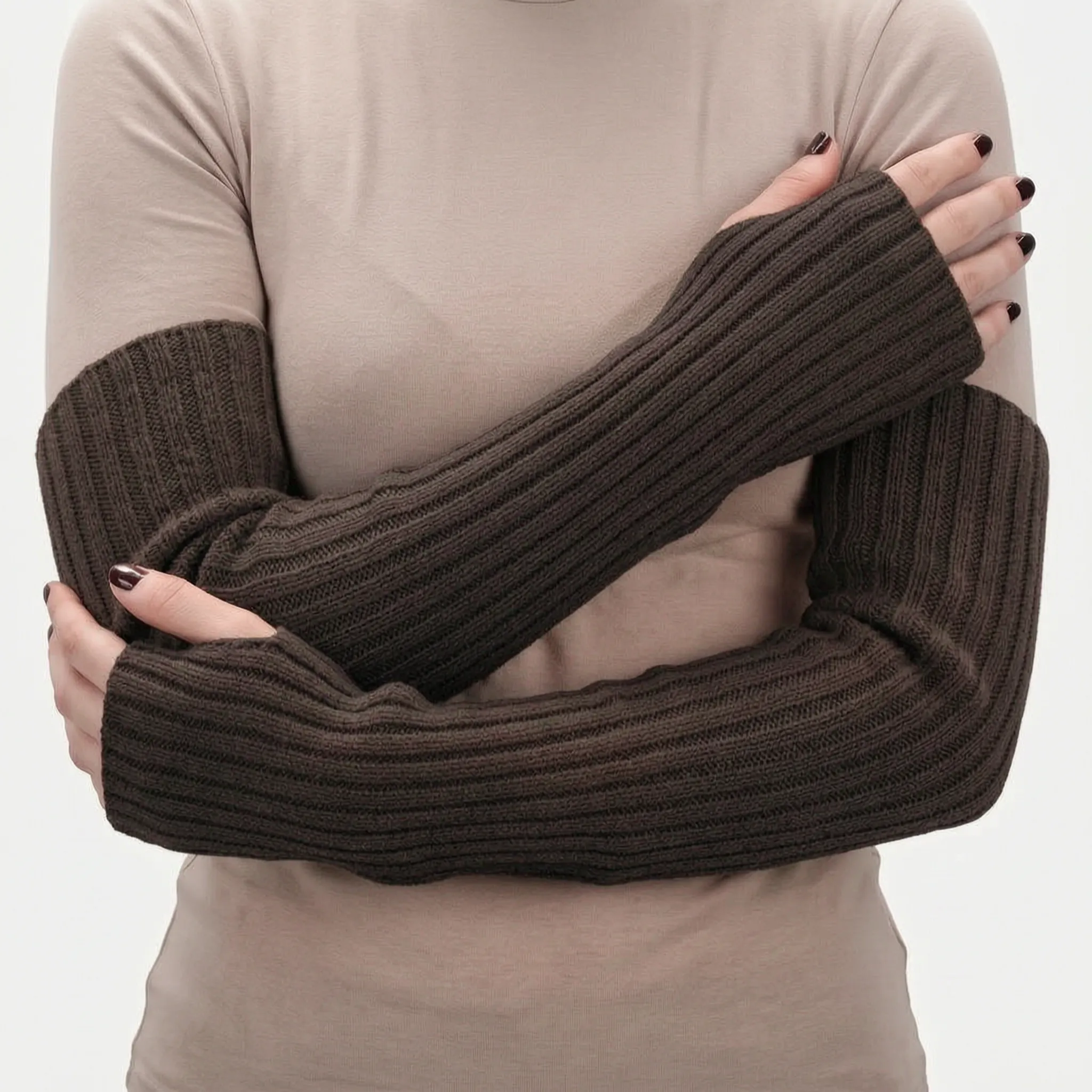 Nordspur | ArmHugs Long Ribbed Knit Fingerless Gloves