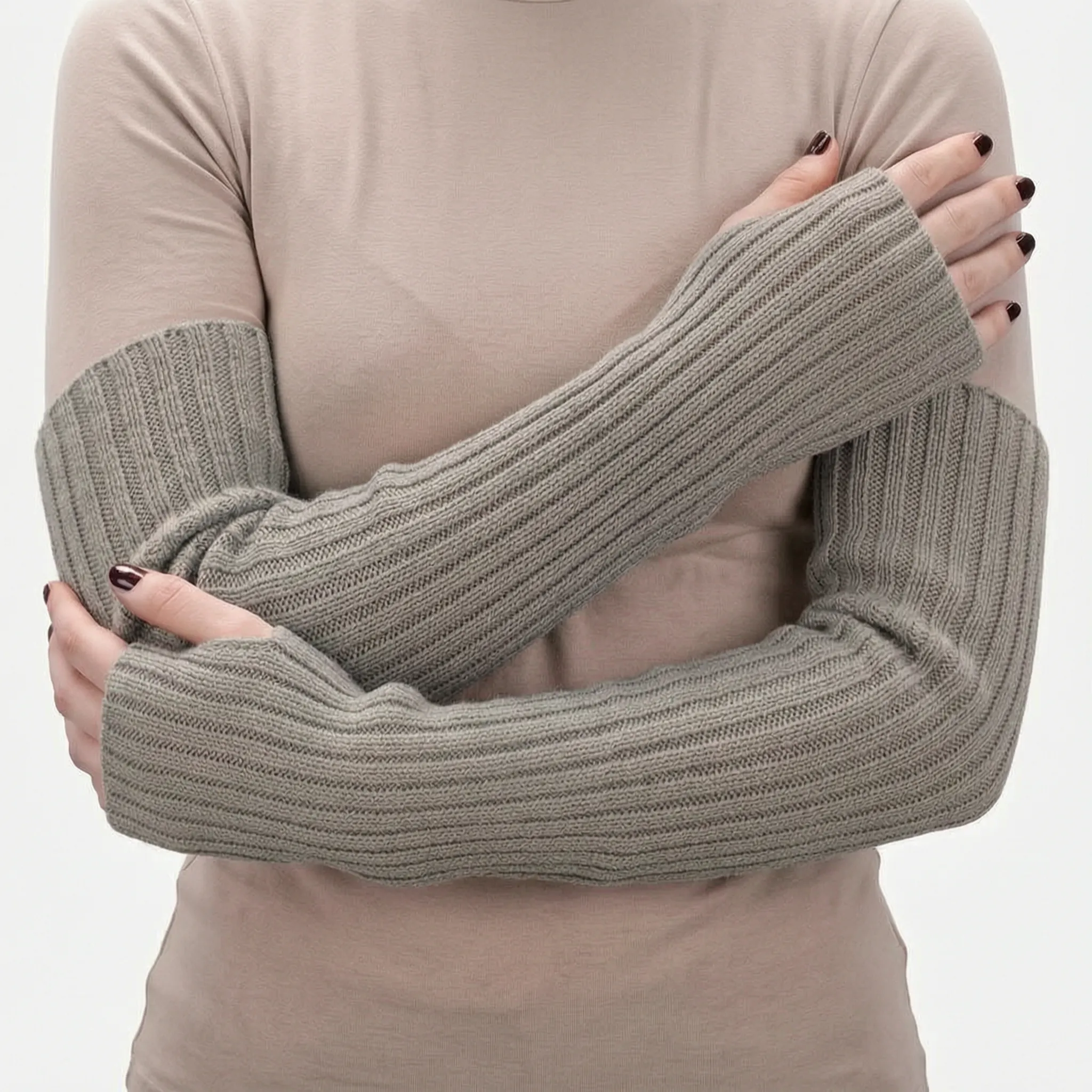 Nordspur | ArmHugs Long Ribbed Knit Fingerless Gloves