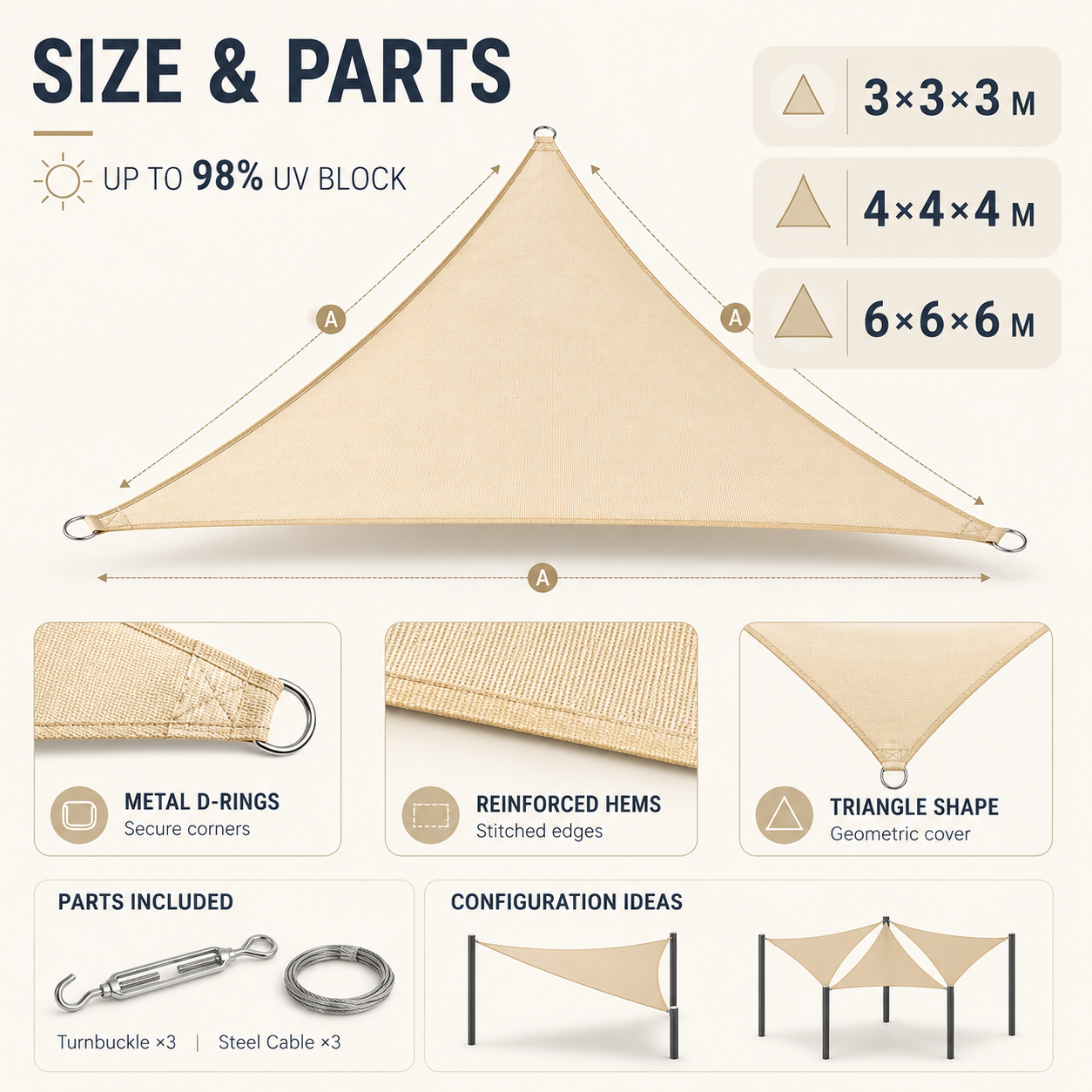 Nordspur | Auresail Large Triangular Sun Sail