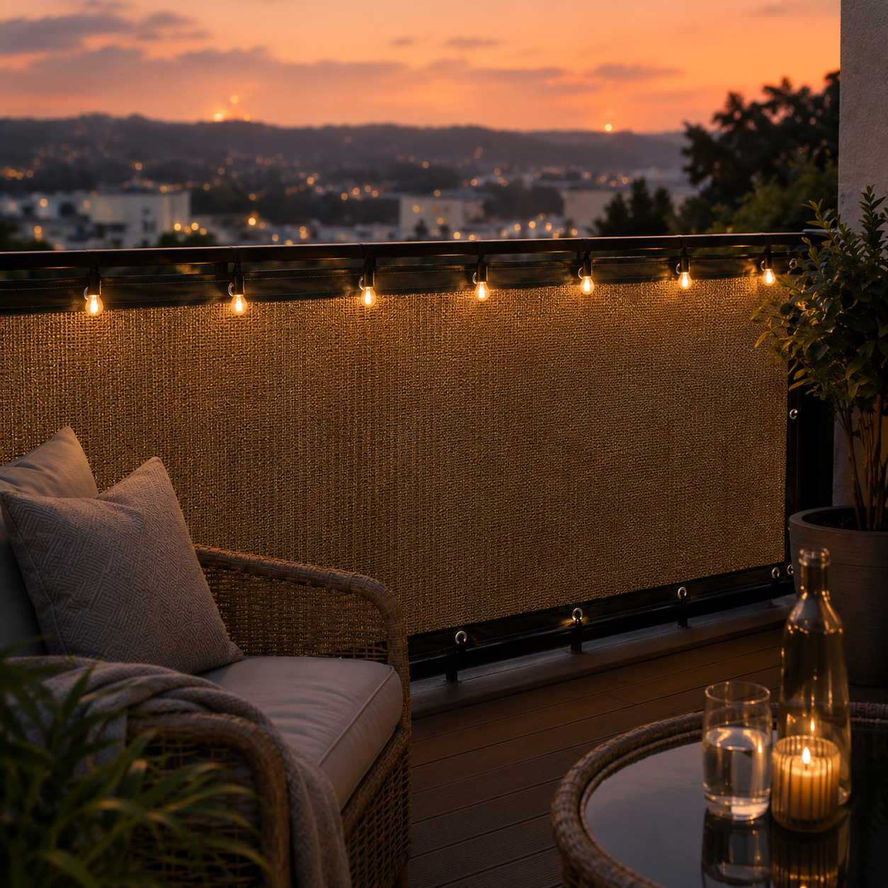 Nordspur | Aurevo Balcony Privacy Screen | Sun & Wind Panel, No Drilling