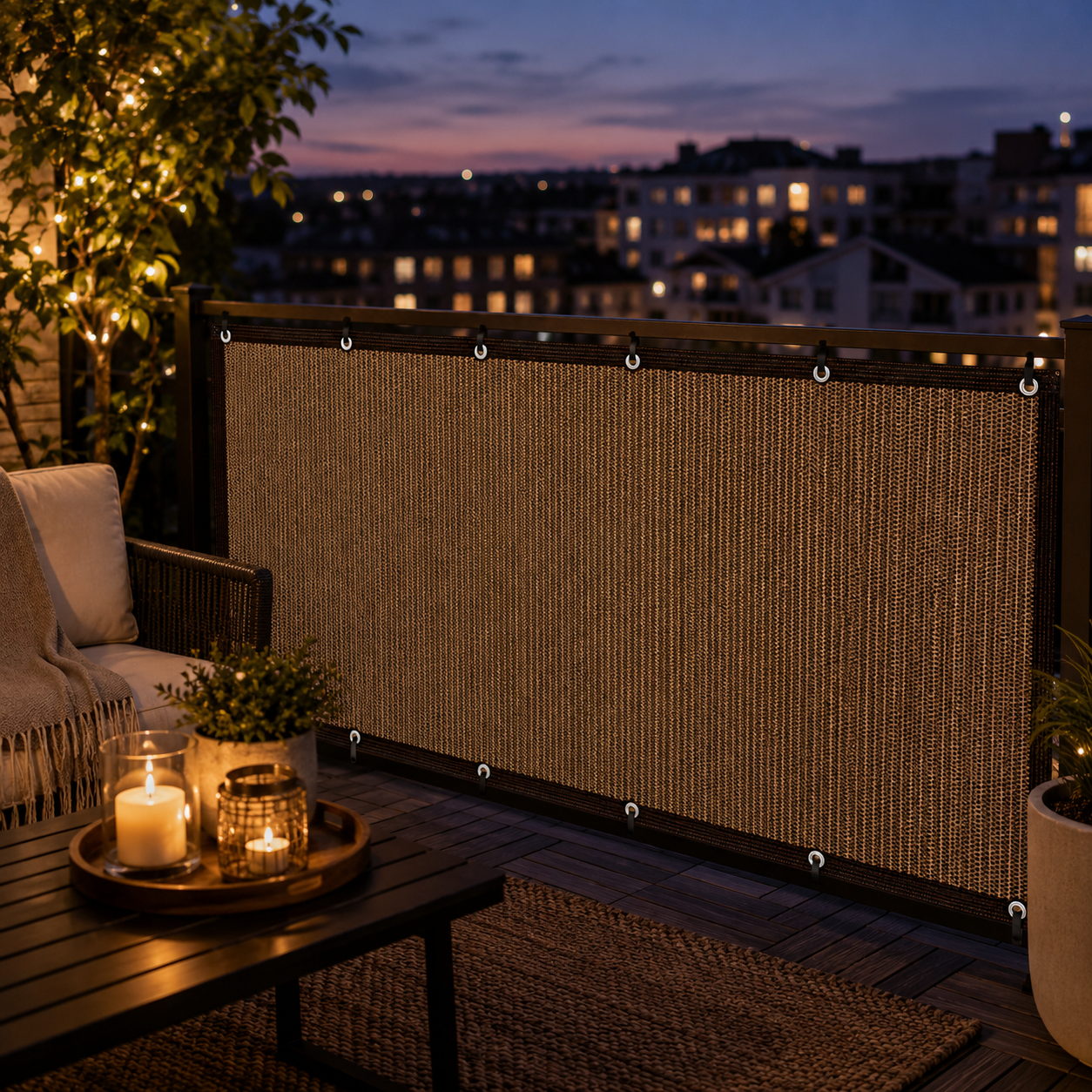 Nordspur | Aurevo Balcony Privacy Screen | Sun & Wind Panel, No Drilling