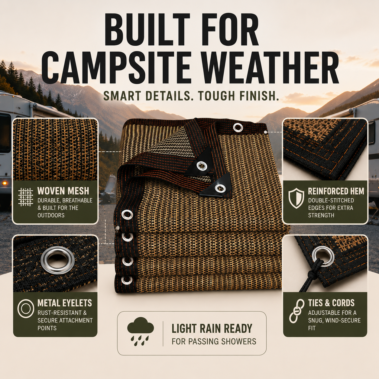 Nordspur | Aurevo Caravan Awning Side Panel | Campervan Privacy & Wind Screen