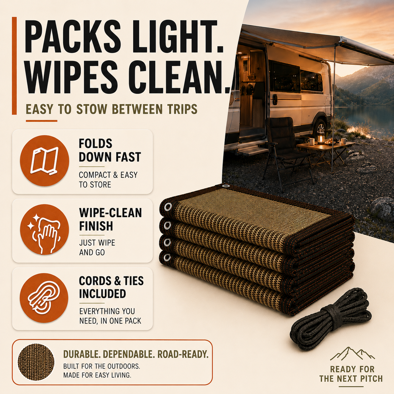 Nordspur | Aurevo Caravan Awning Side Panel | Campervan Privacy & Wind Screen