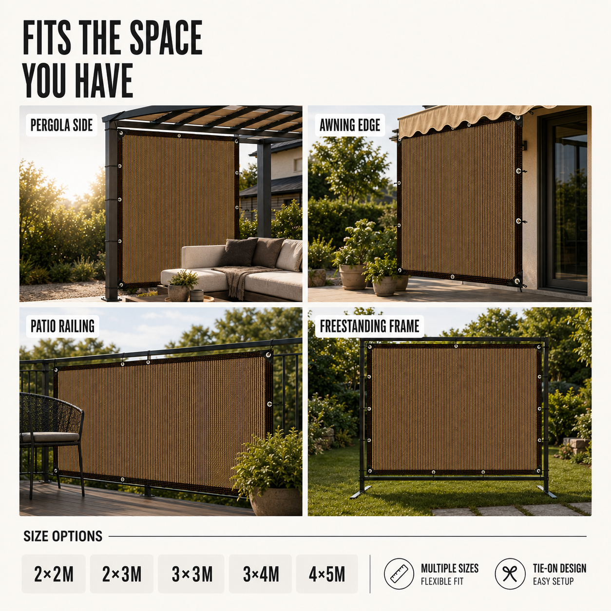 Nordspur | Aurevo Garden Privacy Screen | Patio Side Panel, No Drilling