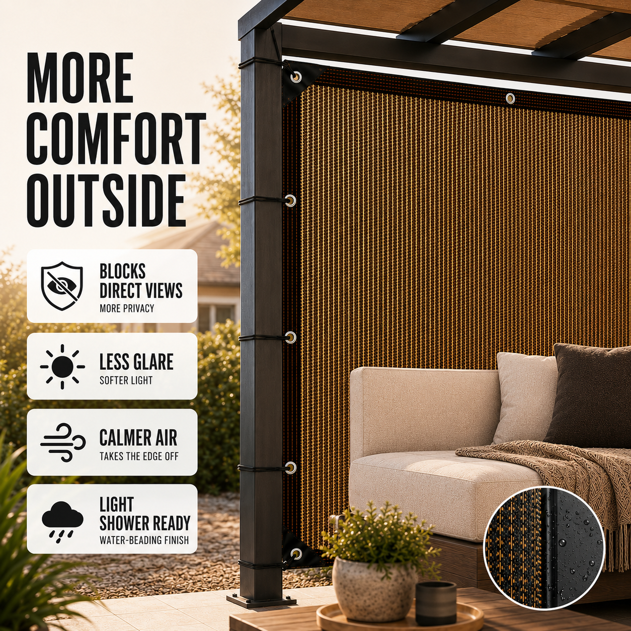 Nordspur | Aurevo Garden Privacy Screen | Patio Side Panel, No Drilling