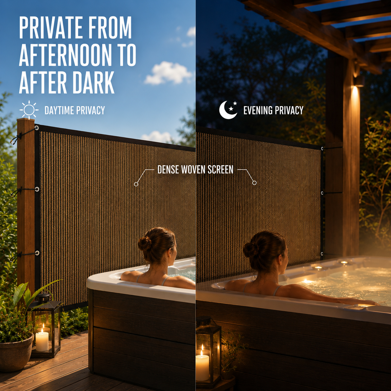Nordspur | Aurevo Hot Tub Privacy Screen | Garden Screening Panel, No Drilling