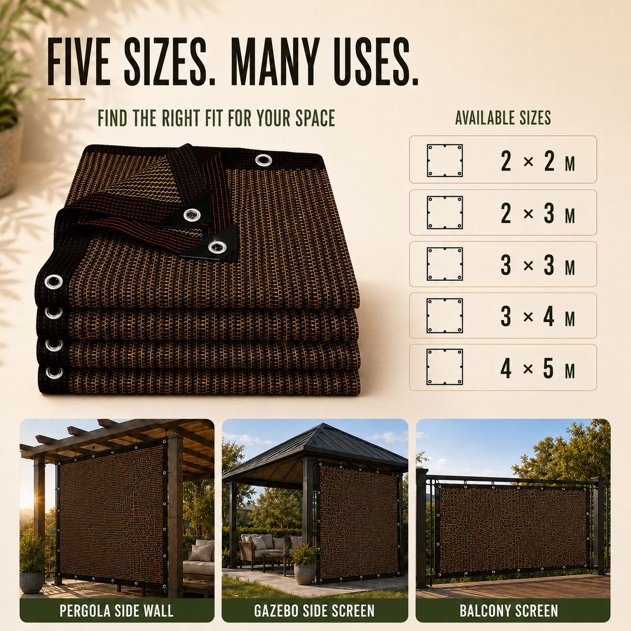 Nordspur | Aurevo Pergola Side Panel | Gazebo Side Wall Privacy & Sun Screen