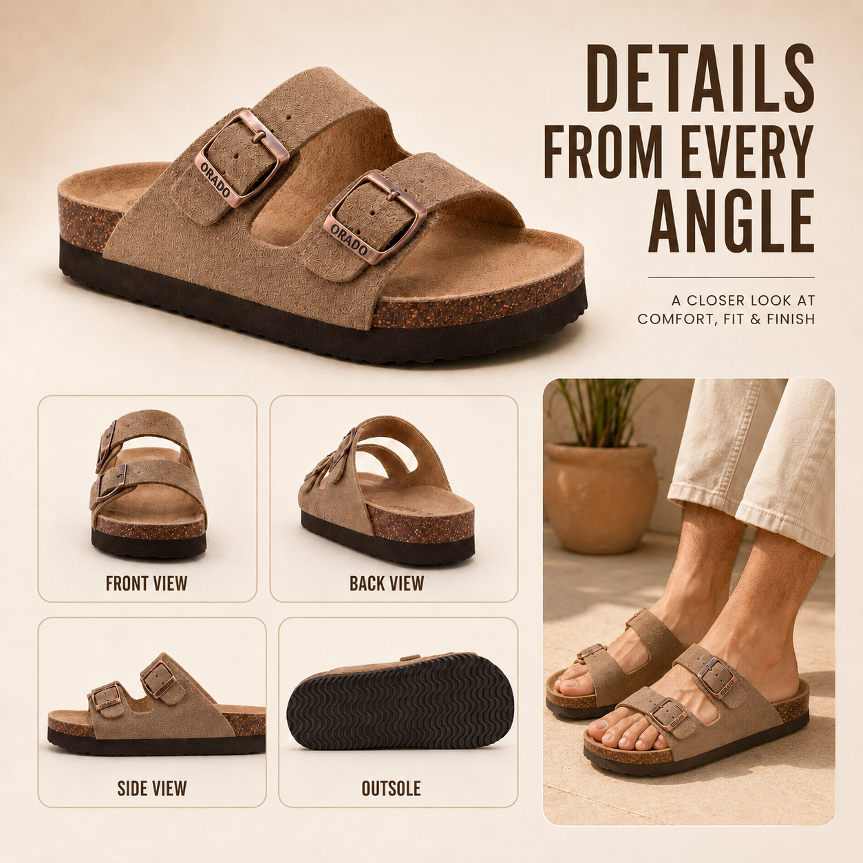 Nordspur | Aurisol Two-Strap Slip-On Sandals