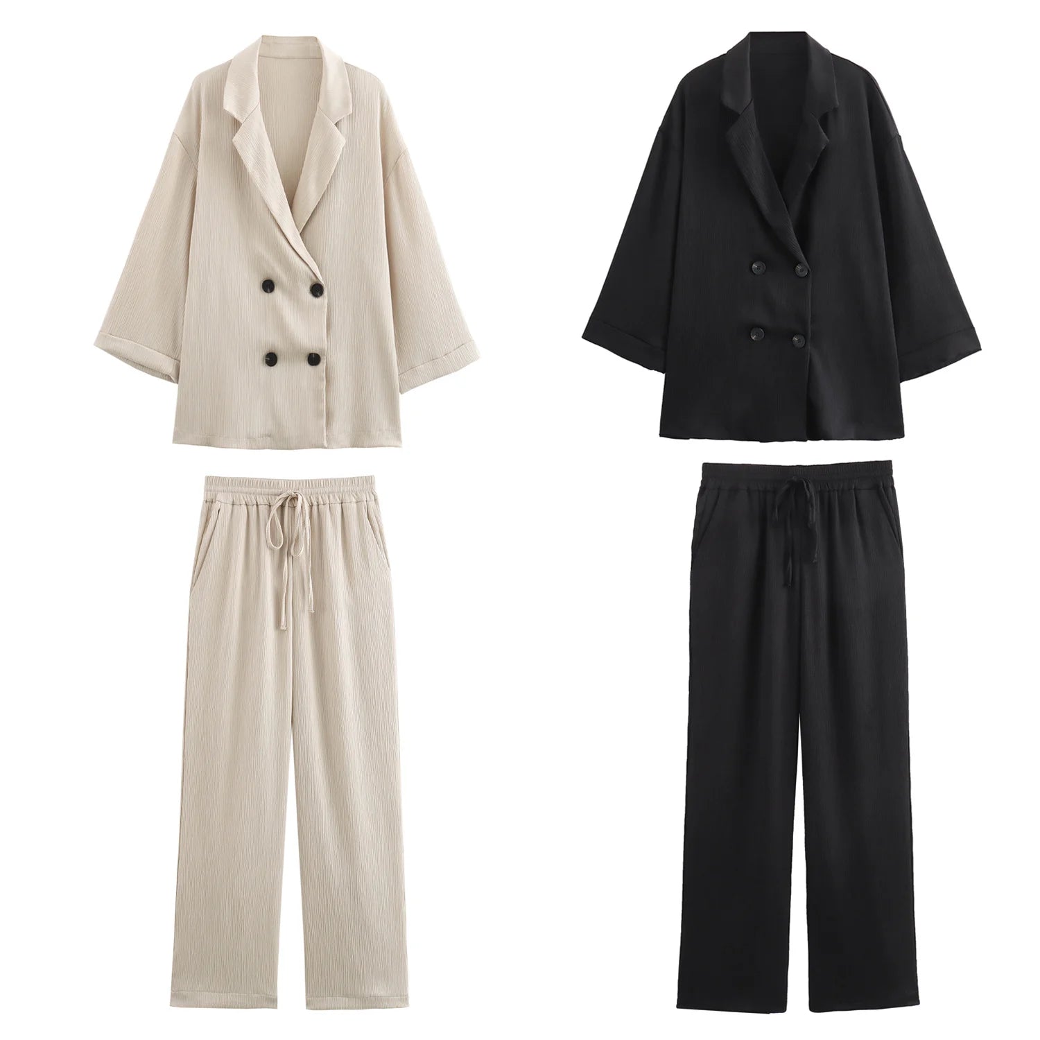 Nordspur | Autumvelle Double-Breasted Blazer And Wide-Leg Trouser Set