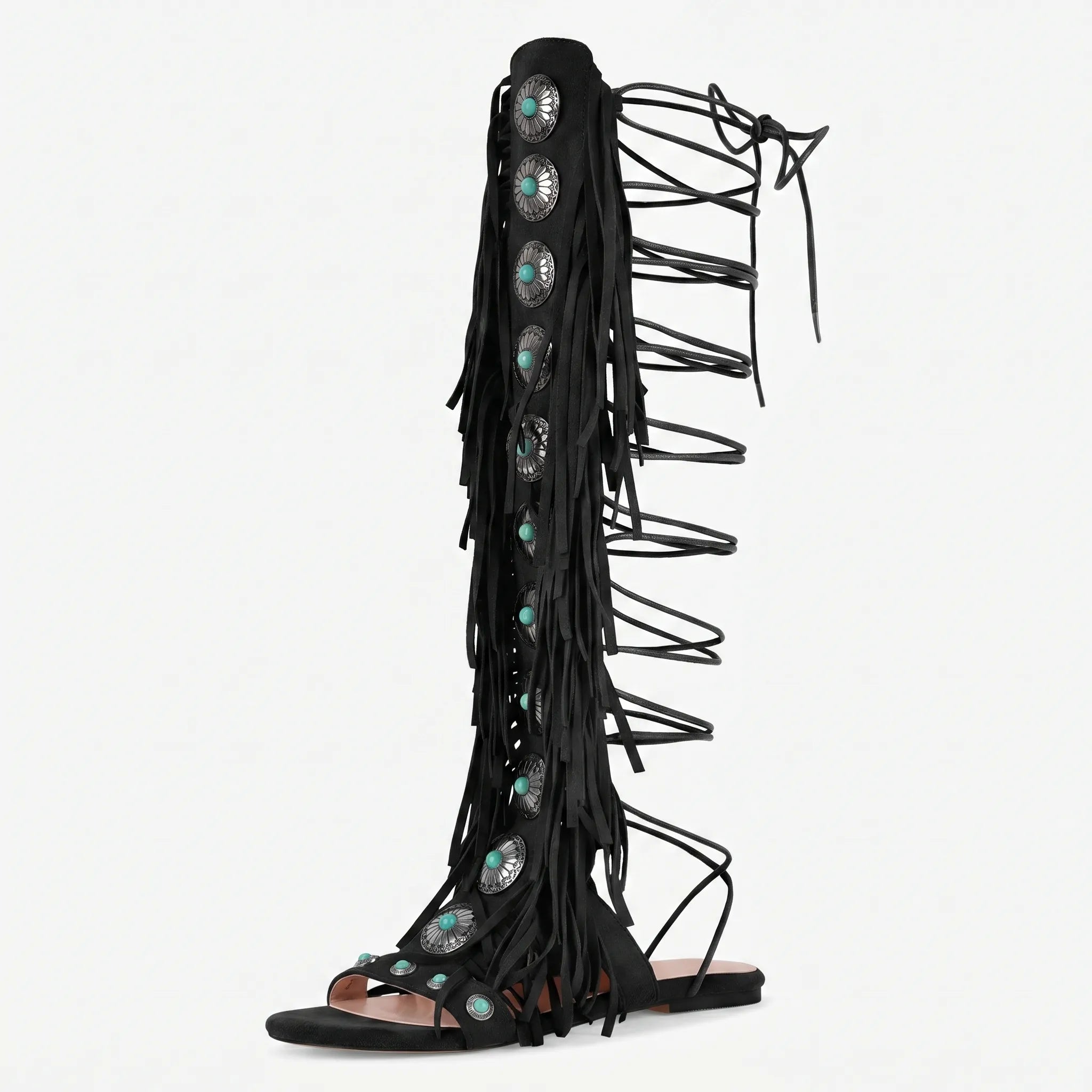 Nordspur | Avelari Knee-High Fringe Sandals