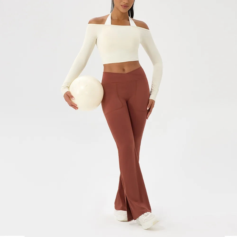 Nordspur | Aveline Long Sleeve Off Shoulder Crop