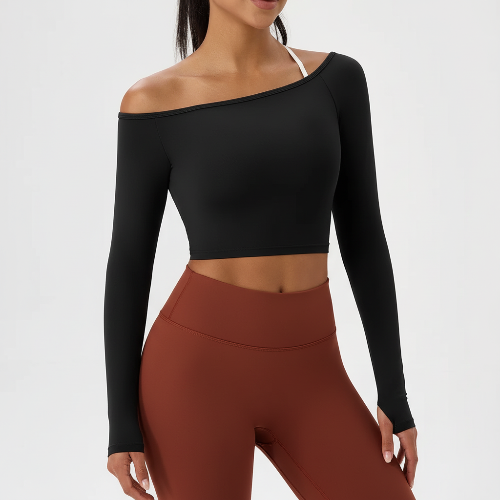 Nordspur | Aveline Long Sleeve Off Shoulder Crop