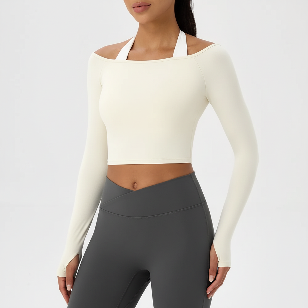 Nordspur | Aveline Long Sleeve Off Shoulder Crop