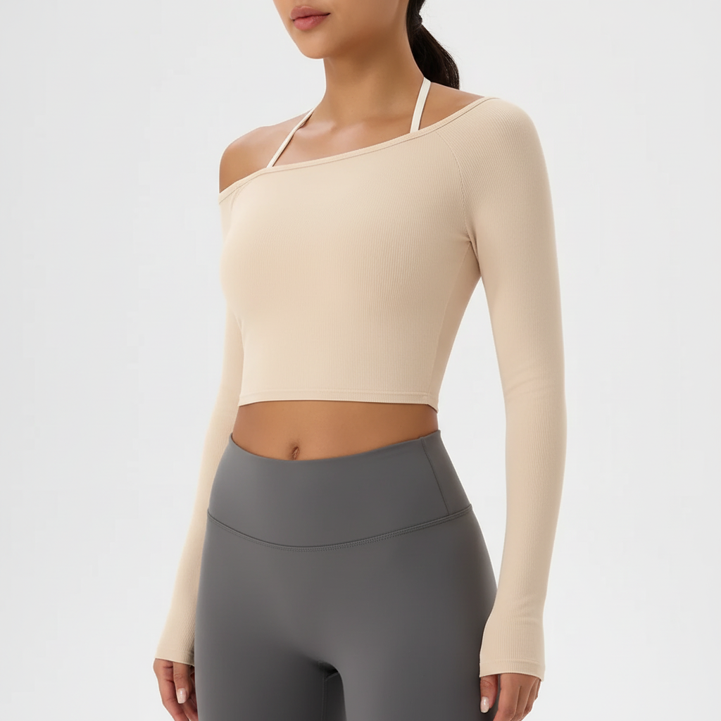 Nordspur | Aveline Long Sleeve Off Shoulder Crop