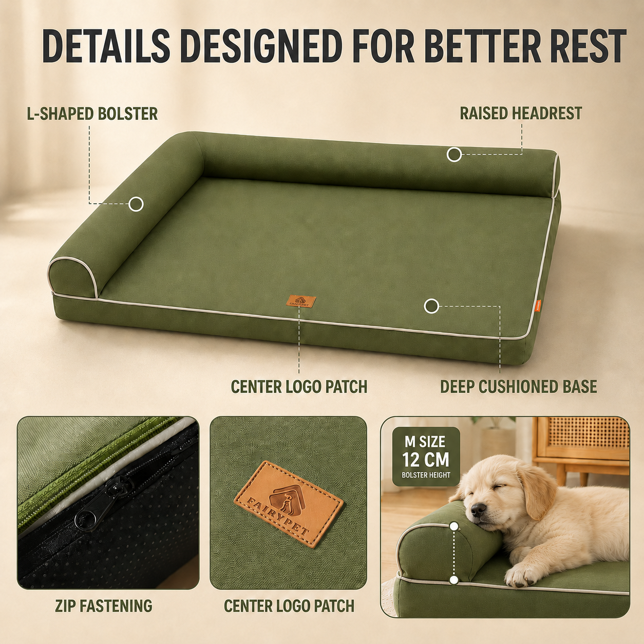 Nordspur | Barkrest L-Shaped Orthopedic Dog Sofa Bed