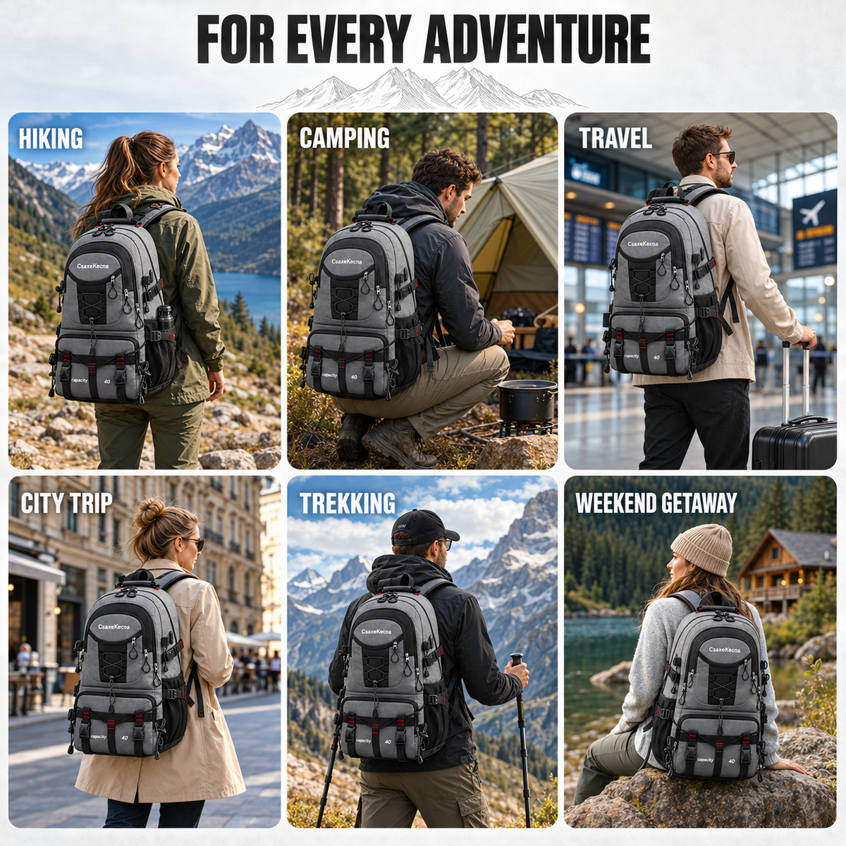 Nordspur | BergTrail Pro 40L Hiking Rucksack with USB Charging