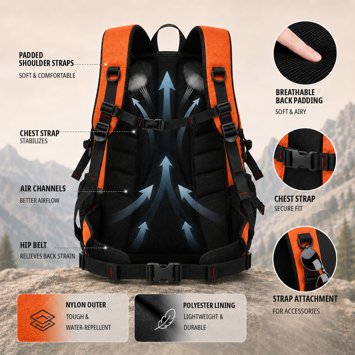 Nordspur | BergTrail Pro 40L Hiking Rucksack with USB Charging