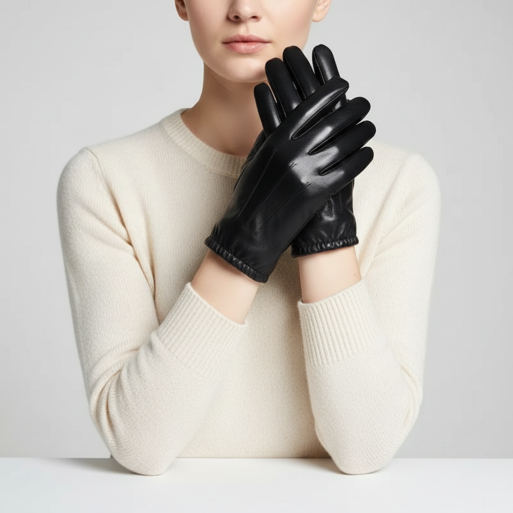 Nordspur | Black PU Leather Gloves