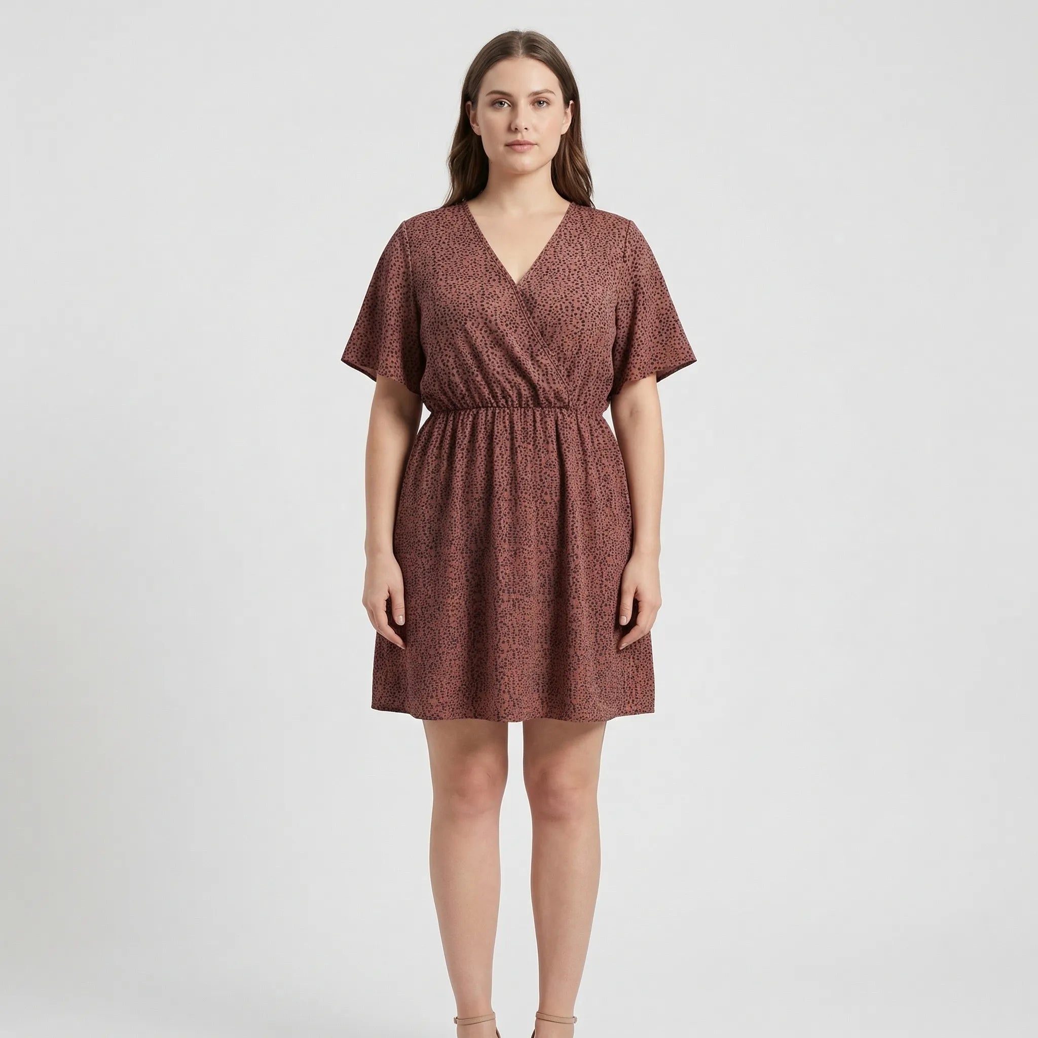 Nordspur | Blosselle Printed V-Neck Short-Sleeved Casual Dress