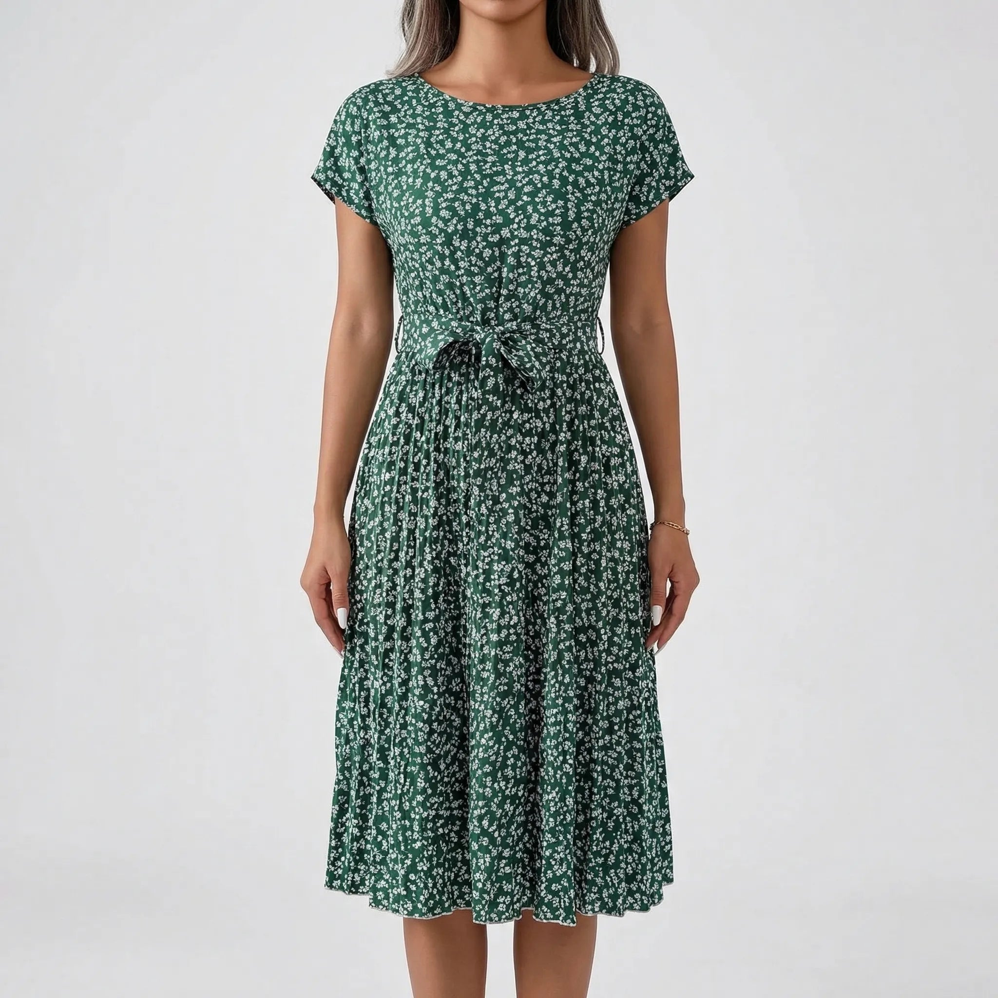 Nordspur | Blosswyn Floral Print Pleated Midi Dress