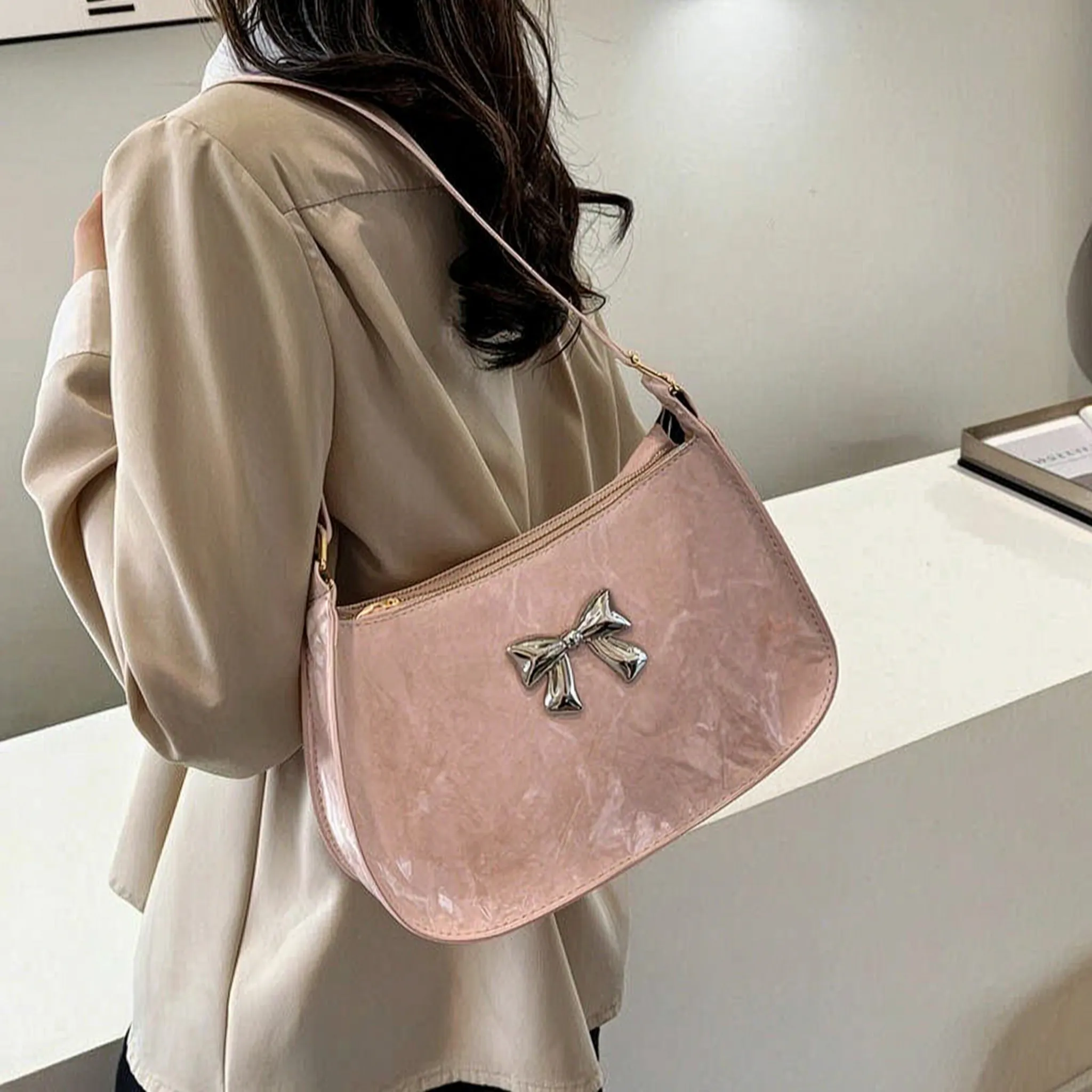 Nordspur | Bowvette Compact Crescent Underarm Bag With Bow Detail