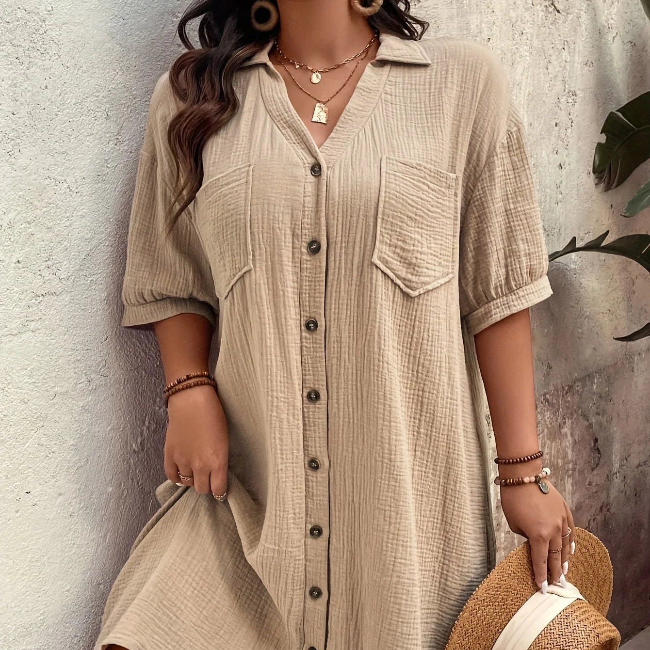 Nordspur | Brelova Loose Straight-Cut Shirt Dress