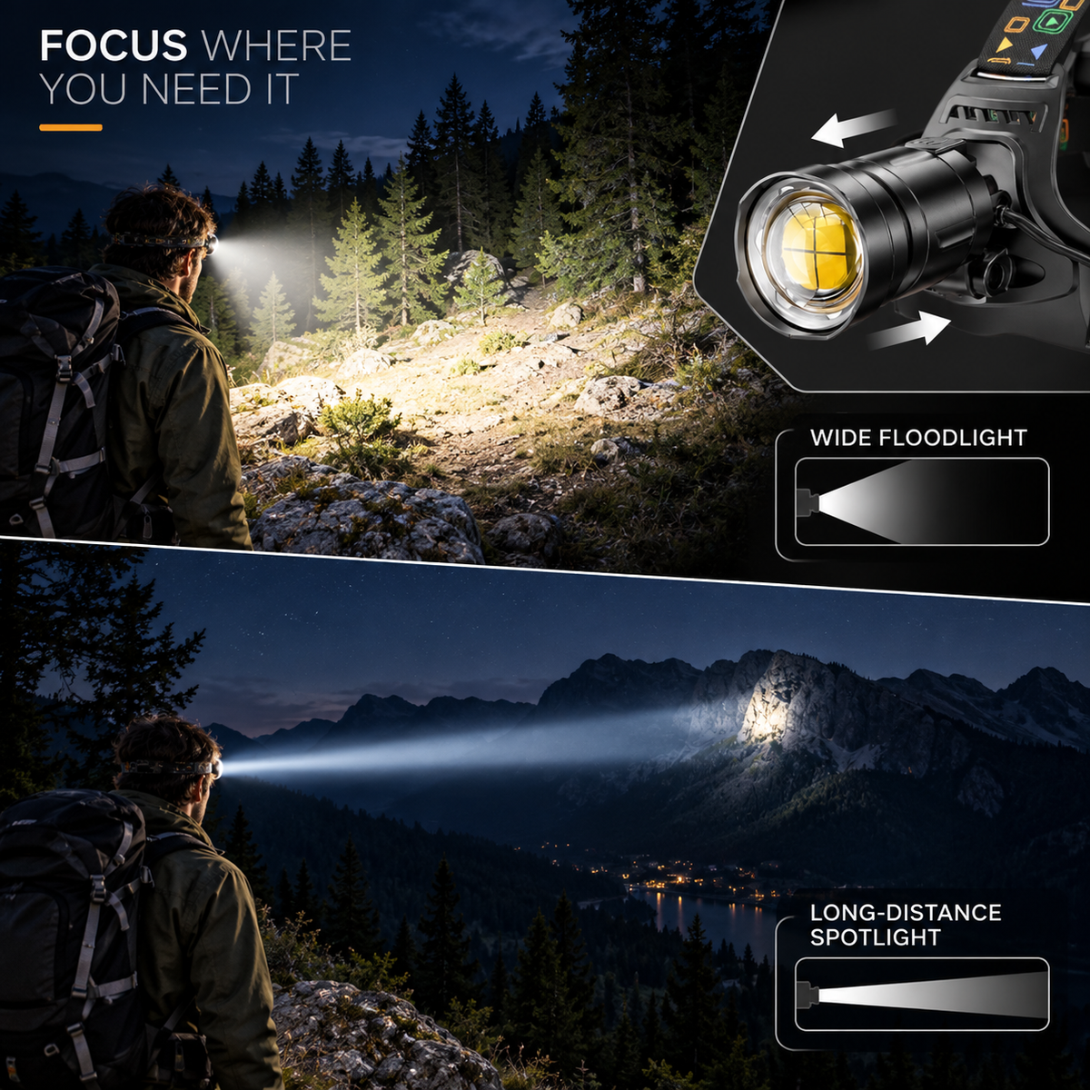 Nordspur | Brightara Zoomable Rechargeable Headlamp