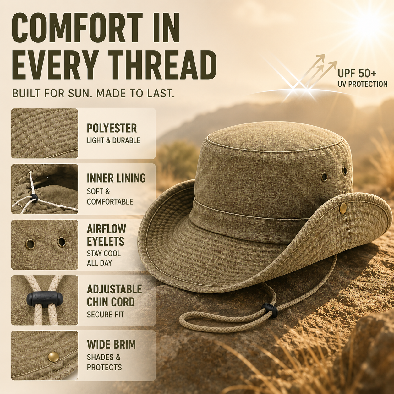 Nordspur | Brimlow Unisex Flat-Top Solid Bucket Hat