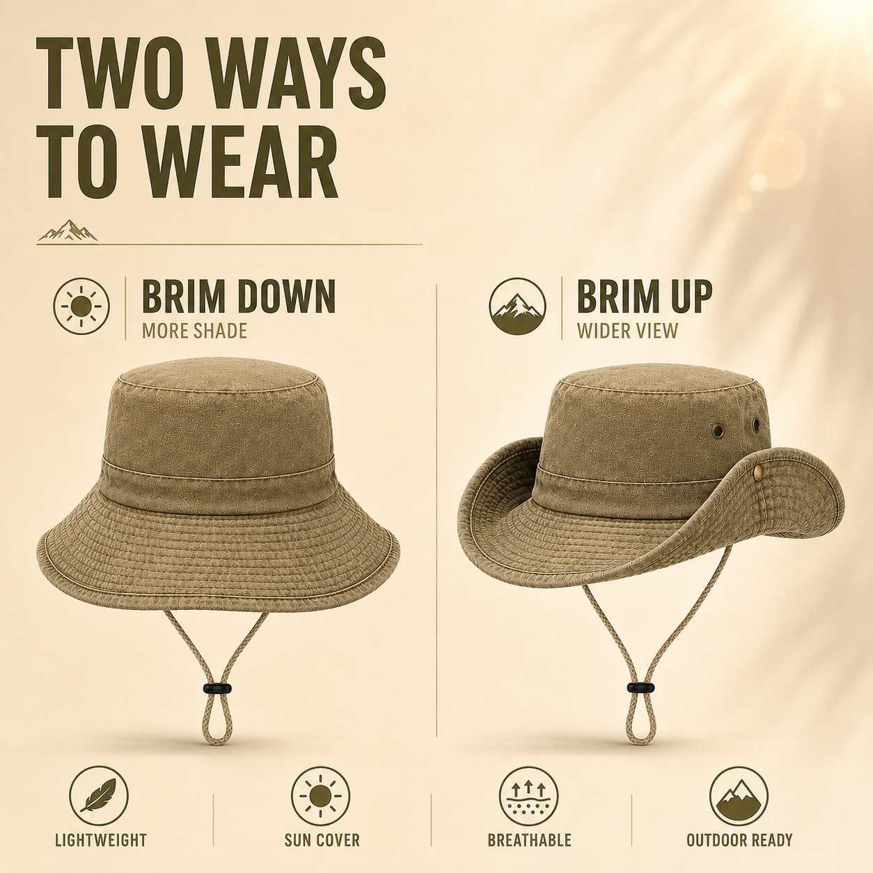 Nordspur | Brimlow Unisex Flat-Top Solid Bucket Hat